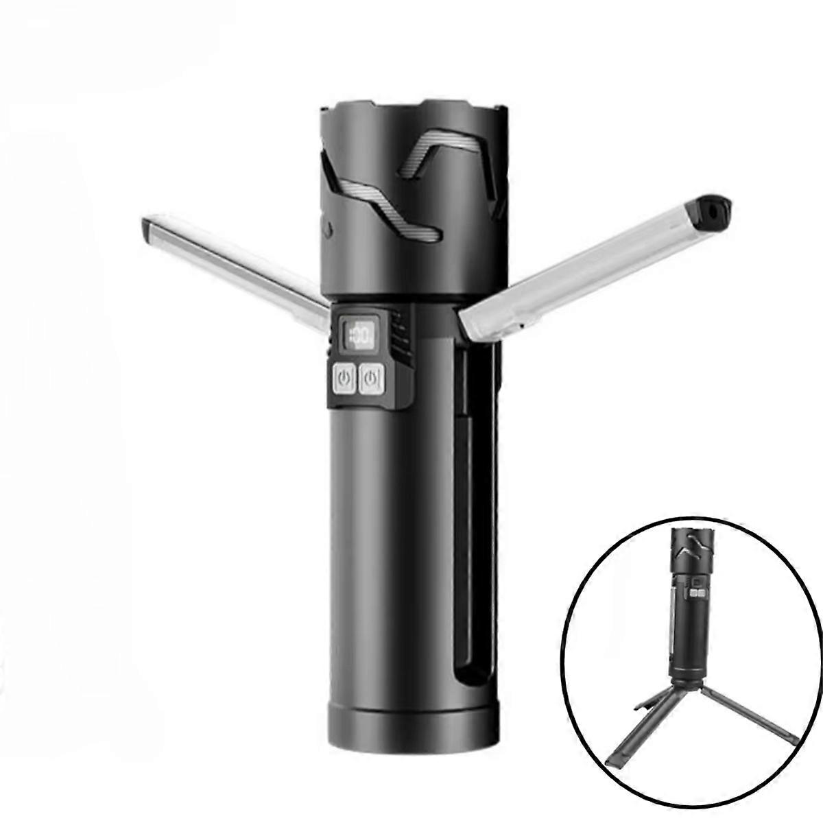 30W Ultra Bright LED Flashlight with Side Light 5500mAh Digital Display Torch Lamp for Outdoor Camping Lantern,B