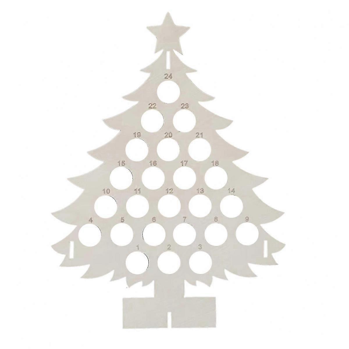 Festive Wooden Advent Calendar for 24 Wine Bottles - Christmas Countdown Tree Rack Holder