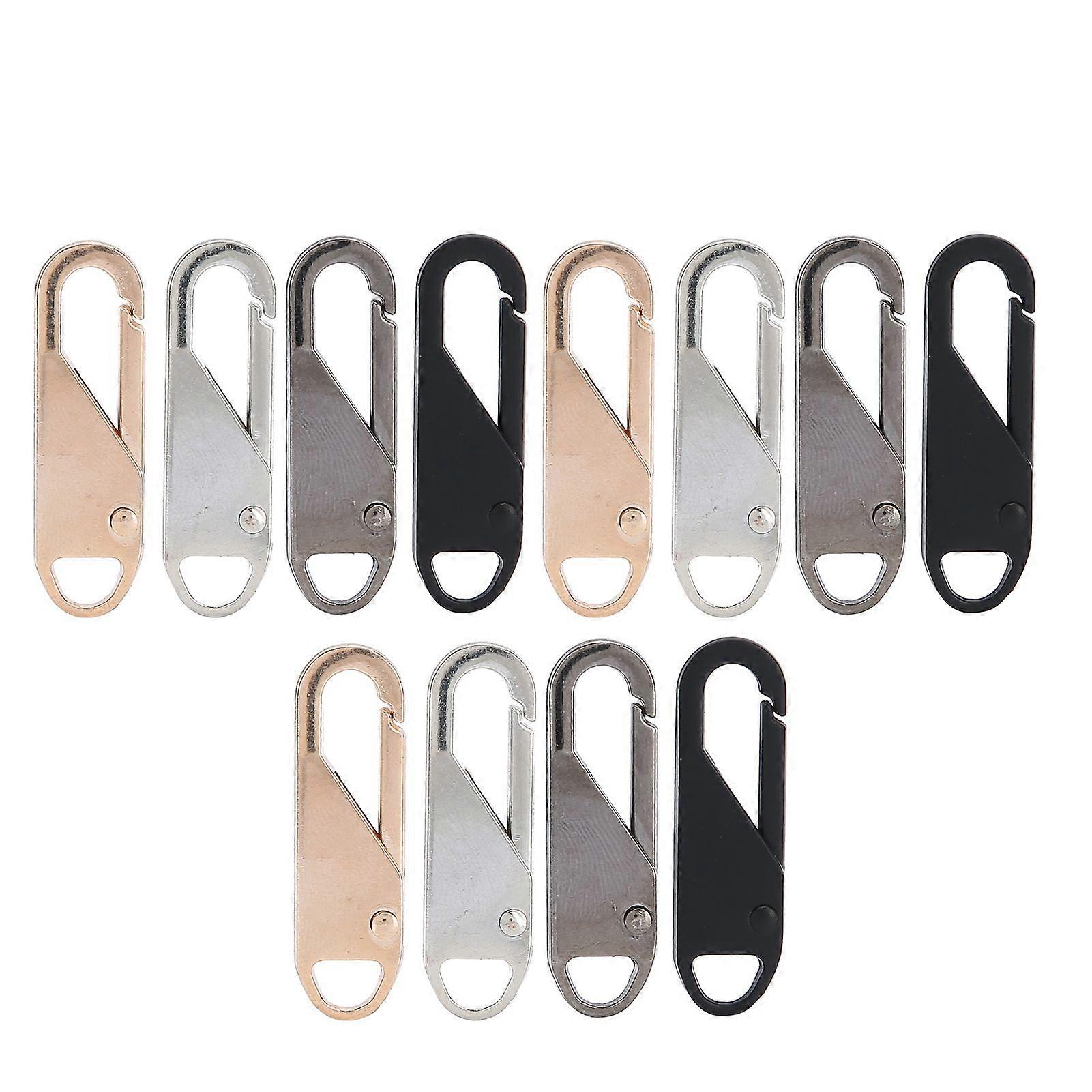 12pcs Detachable Alloy Spring Zipper Puller Zipper Slider Head Accessory for Case Bag