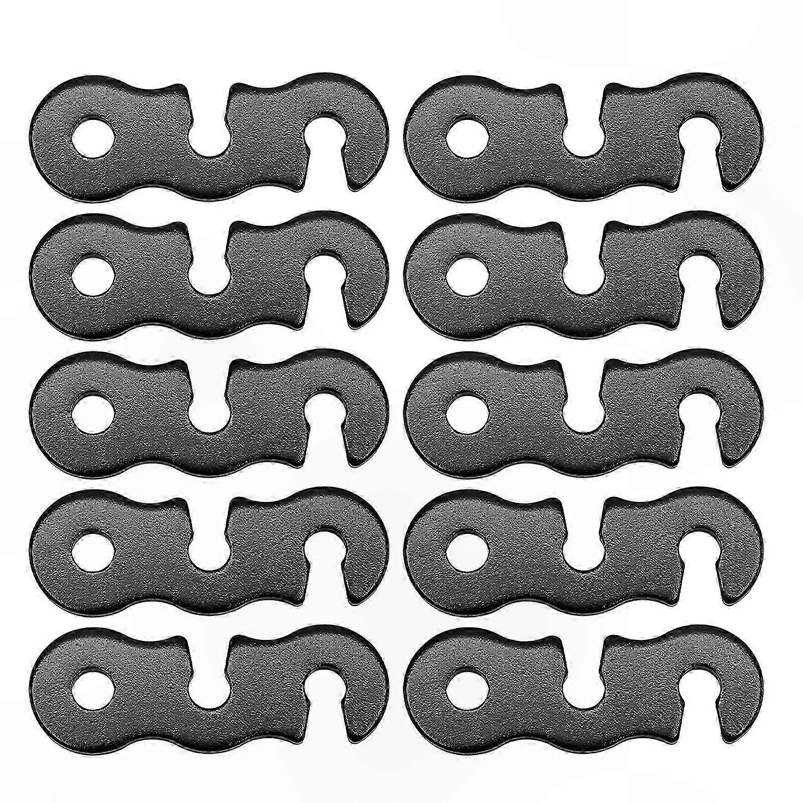 10-Pack Adjustable Tent Guy Line Tensioners for Camping, Non-Slip Cord Buckles for Wind Rope Setup, Orange