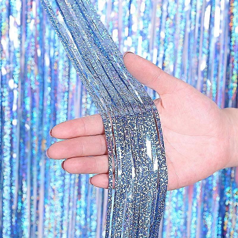 Backdrop Curtains Glitte Tinsel Fringe Foil Curtain 1x3m