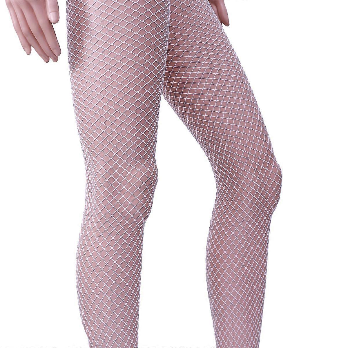 High Waist Net Pantyhose for Dressing White