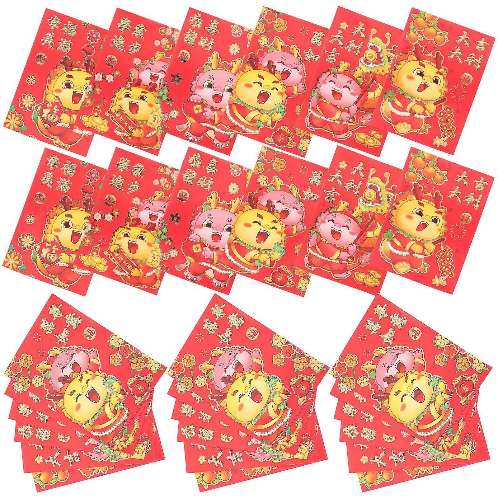 Lunar Year Red Envelopes Paper Envelopes for Money Gifts 60Pcs