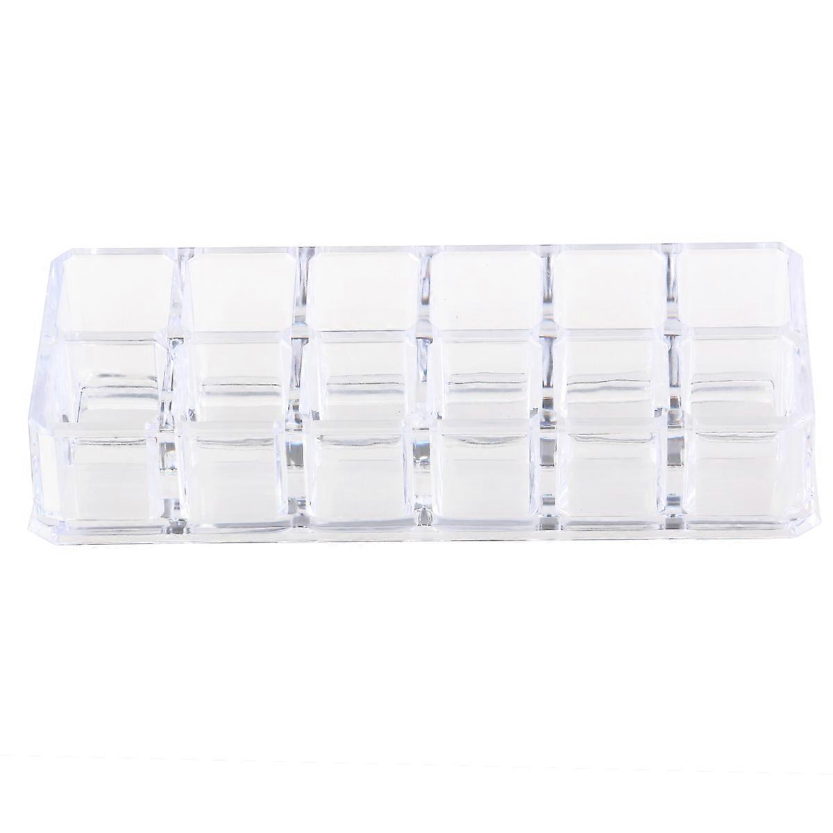 Clear Acrylic Lipstick Display Stand for Cosmetic Organizing 12 Slots
