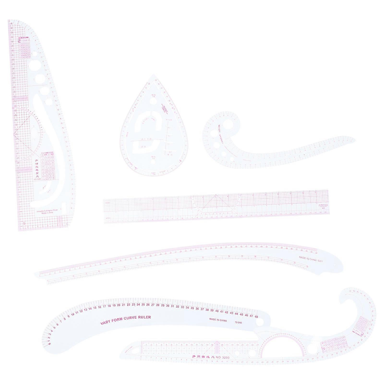 Sewing Cutting Ruler for Sewing 1Set Multi-Function Transparent PVC