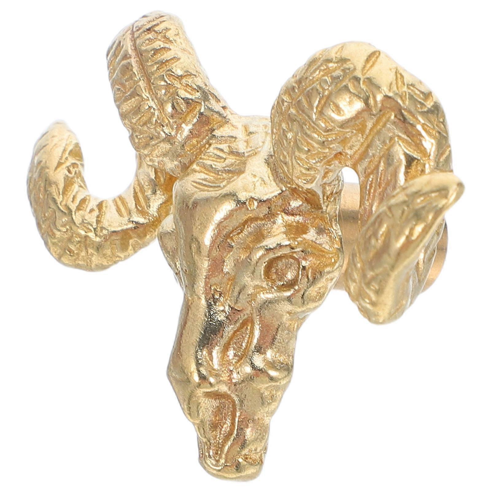 Rustic Door Handles Vintage Goat Head Knobs for Wardrobe 3Pcs Pack