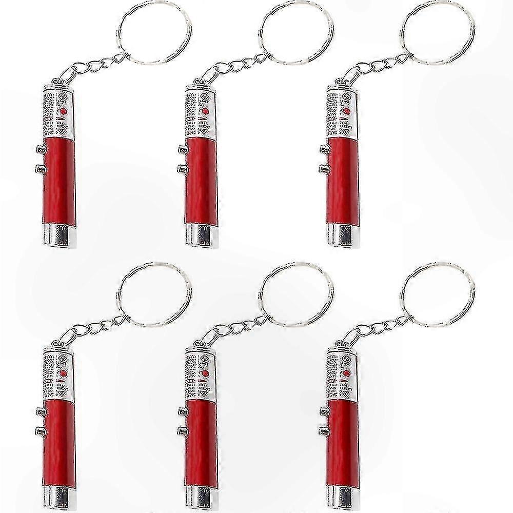 6-Pack Mini Laser Pointer Keychain for Cats Interactive Play Tool