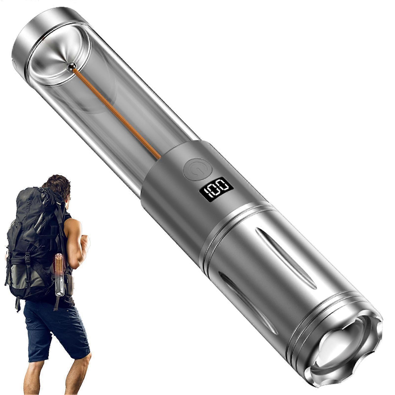 Camping Flashlight USB Rechargeable Waterproof Tent Flashlight Adjustable Outdoor Torch Portable Hiking Survival