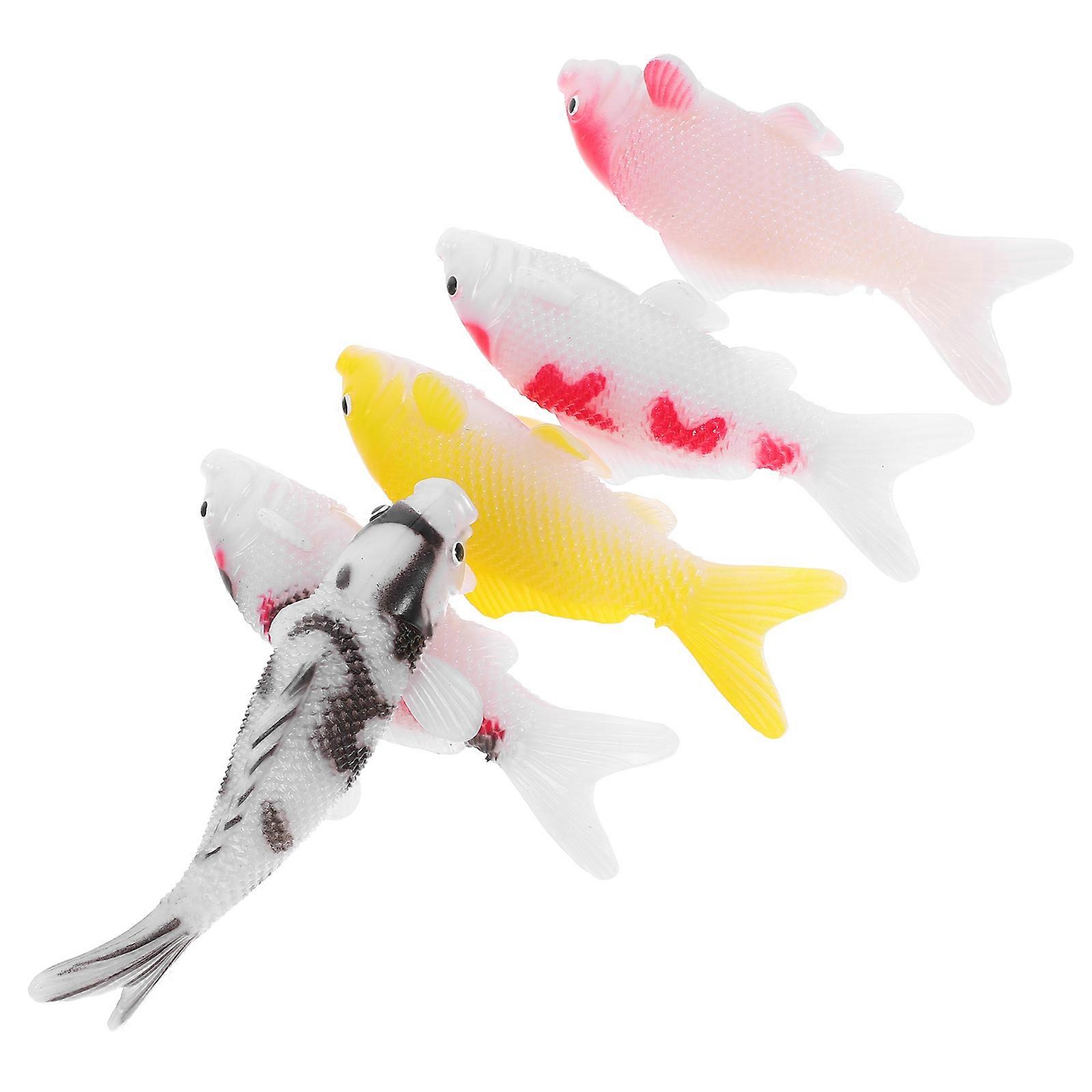 Plastic Fish Decor Koi Fish Models for Aquarium 15Pcs Assorted Colors