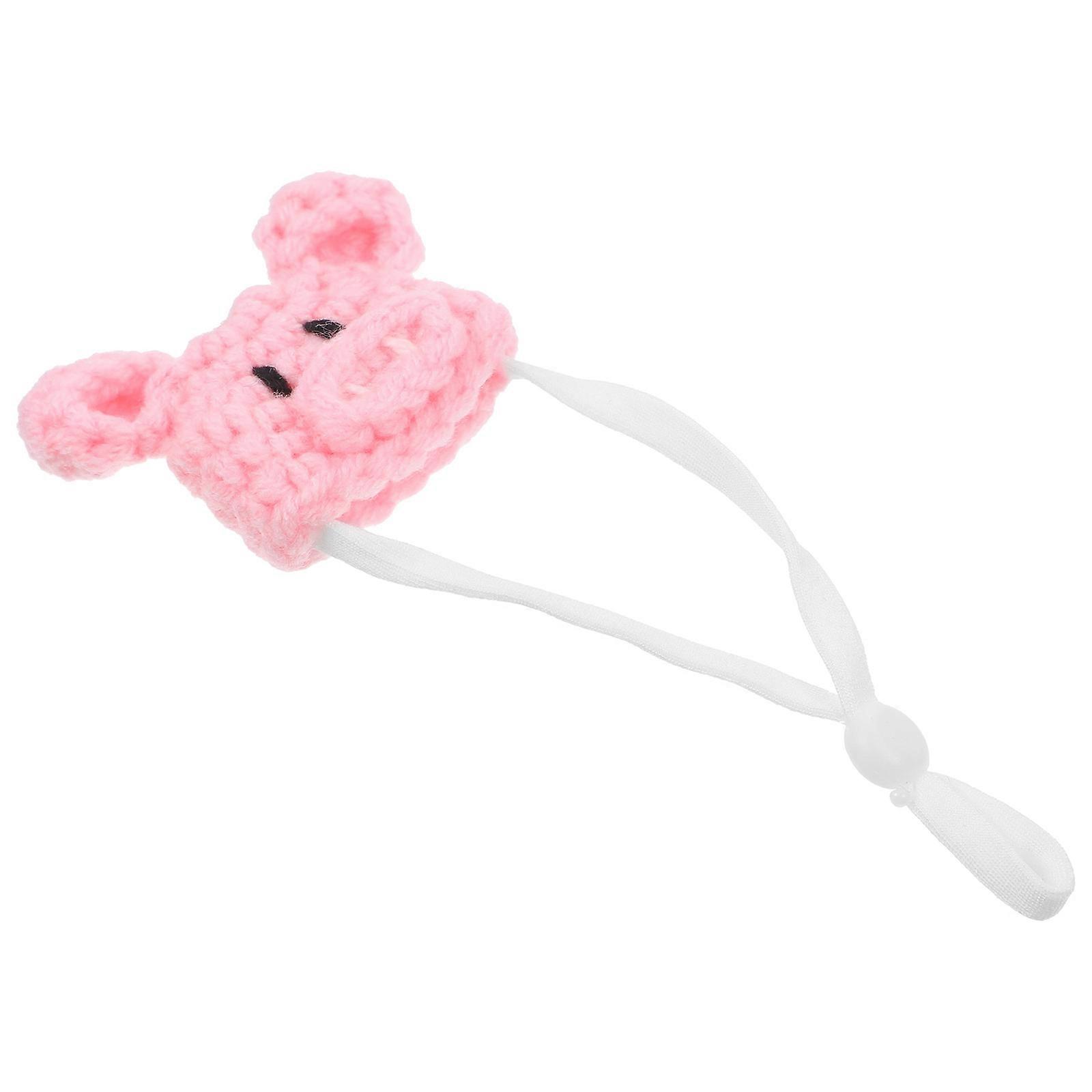 Mini Hamster Knitted Hat for Pet Costume 2Pcs with Adjustable Strap