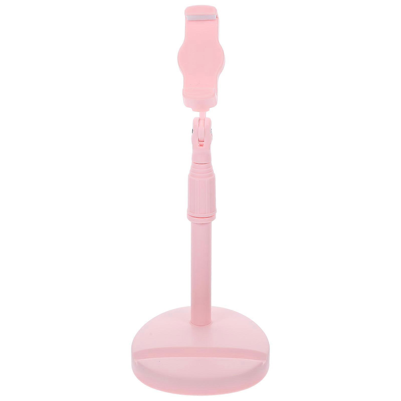 Ergonomic Design Phone Bracket Adjustable Shelf Portable Cellphone Stand for Reading Streaming 24x13x11.5cm Pink 1Set