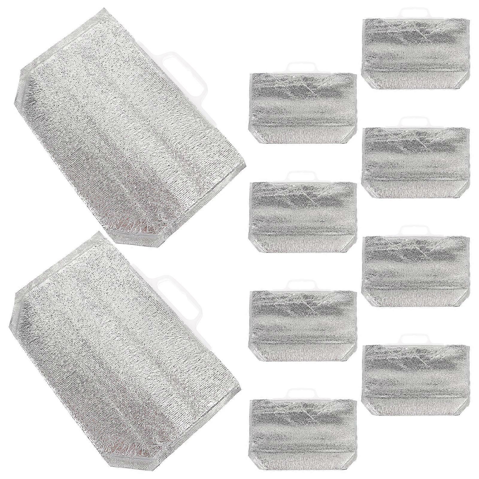 Portable Fresh Keeping Bag Insulation Bag Camping Aluminium Foil Rectangular Shape 10Pcs