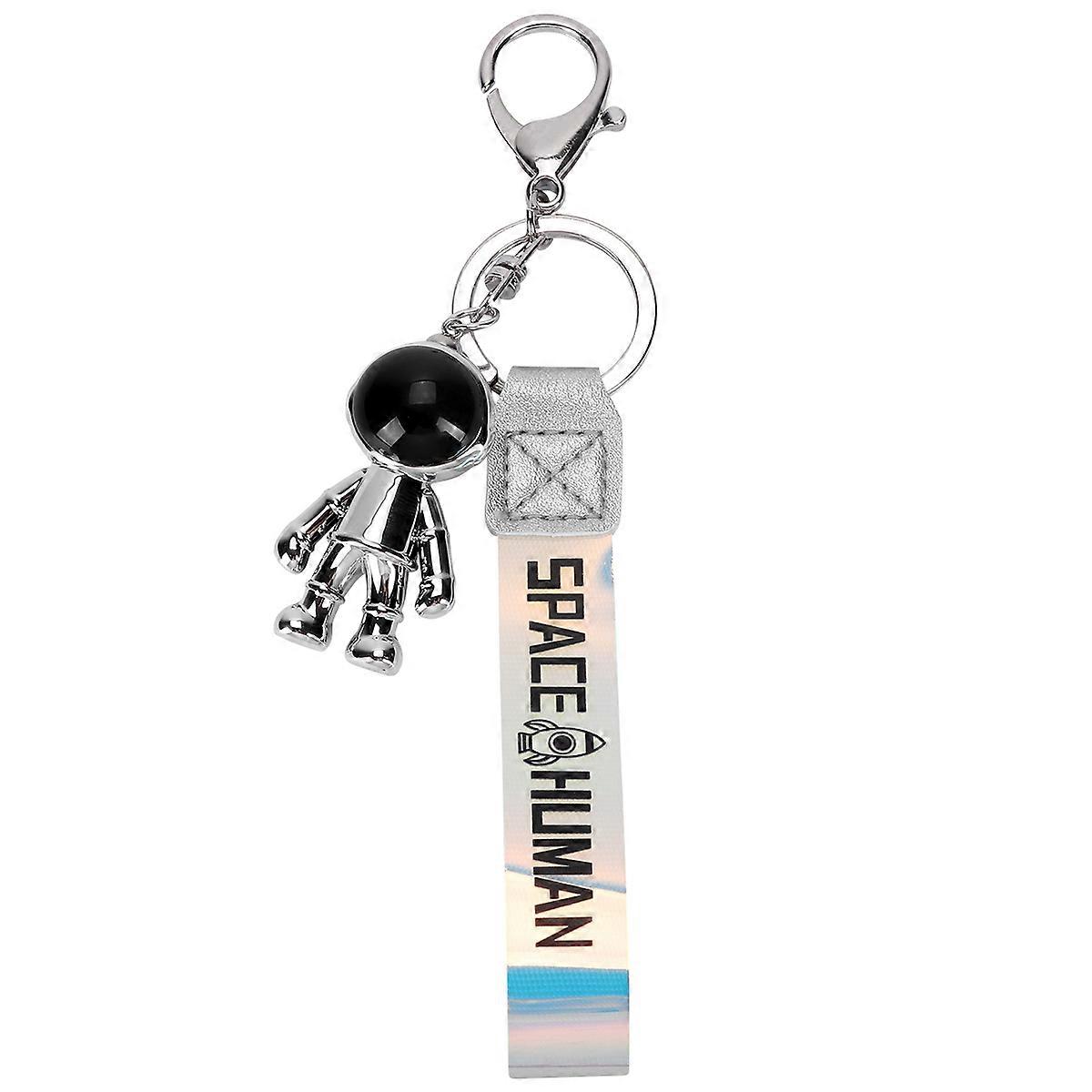 Spaceman Bag Pendant Acrylic Keychain for Decoration Set of 3 Silver