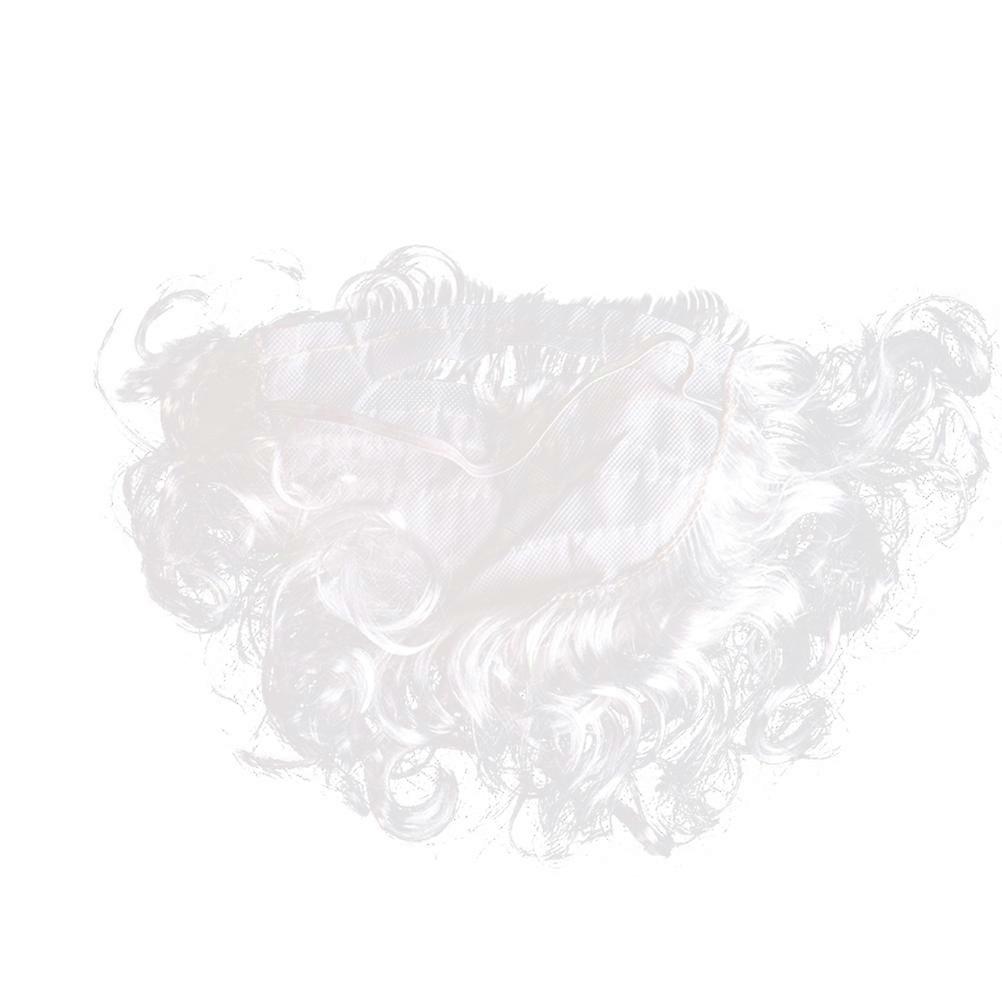 Santa Cosplay Beard White Curly Simulation Beard for Christmas 2Pcs