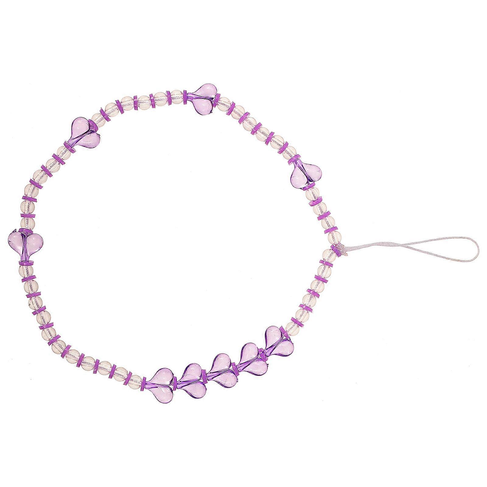 Violet Beaded Phone Chain for Decoration 5Pcs Universal Phone Charm