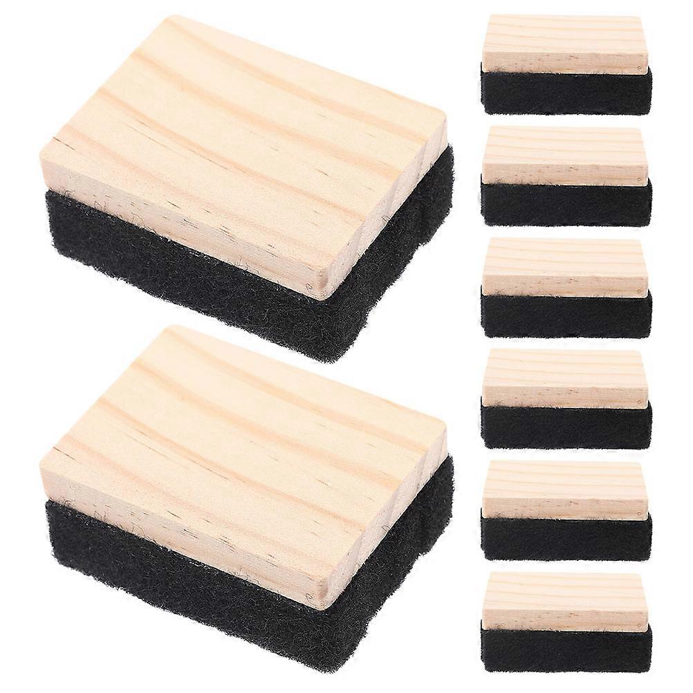 Wood Felt Eraser Compact Design Durable Materials Versatile Application For Classroom Supplies Chalkboard Erasers 8Pcs