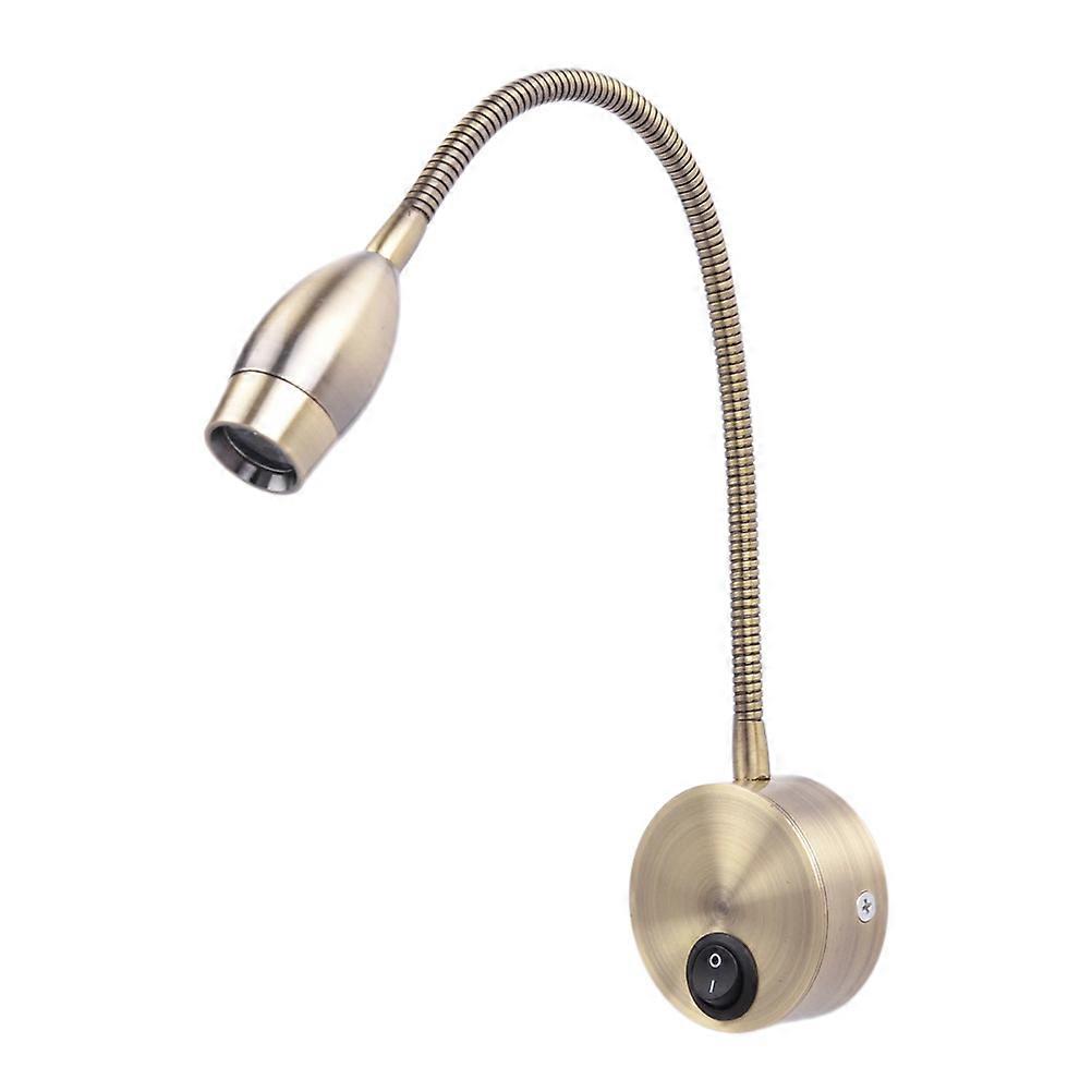 Bend Tube Wall Spotlight LED Reading Light For Indoor Use In Golden Color With Eye Protection Function 1Pcs