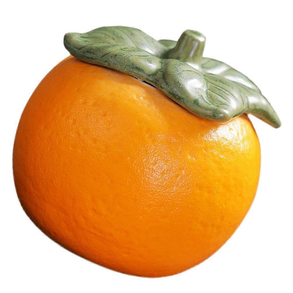 Tea Container Ceramic Storage Canister for Home Orange Shaped Mini Tea Jar