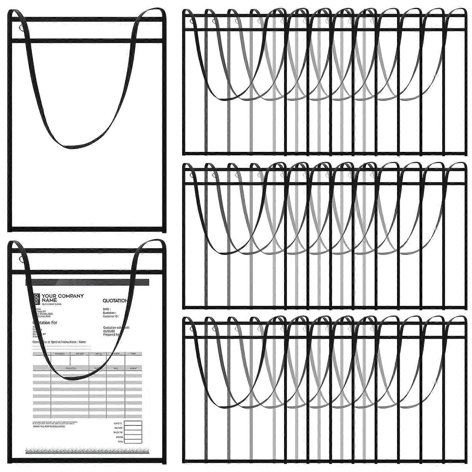 Hanging Folder Organizer Plastic for Students Classroom Black Storage 30Pcs