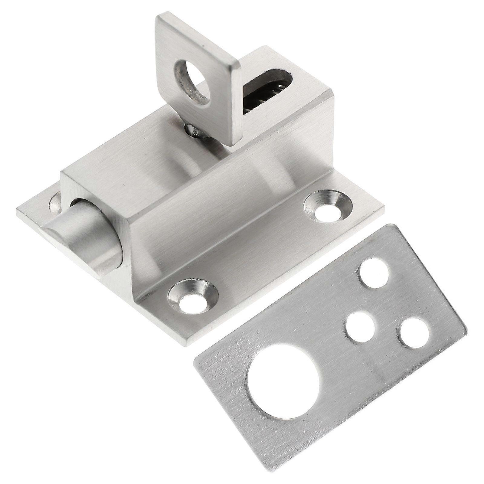 Silver Stainless Steel Door Latch for Security with 2Pcs Spring Bolt Locks