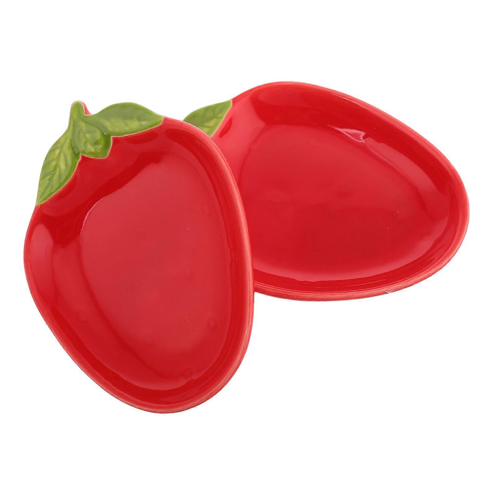 Ceramic Appetizer Plates Strawberry for Home 10Pcs Cute and Snack Plates