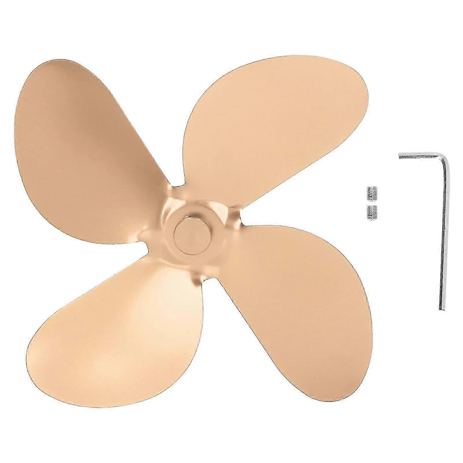 סט סט להב מאוורר לכיריים סגסוגת אלומיניום 4 להבים עם בורג ברגים משושה להחלפת זהב