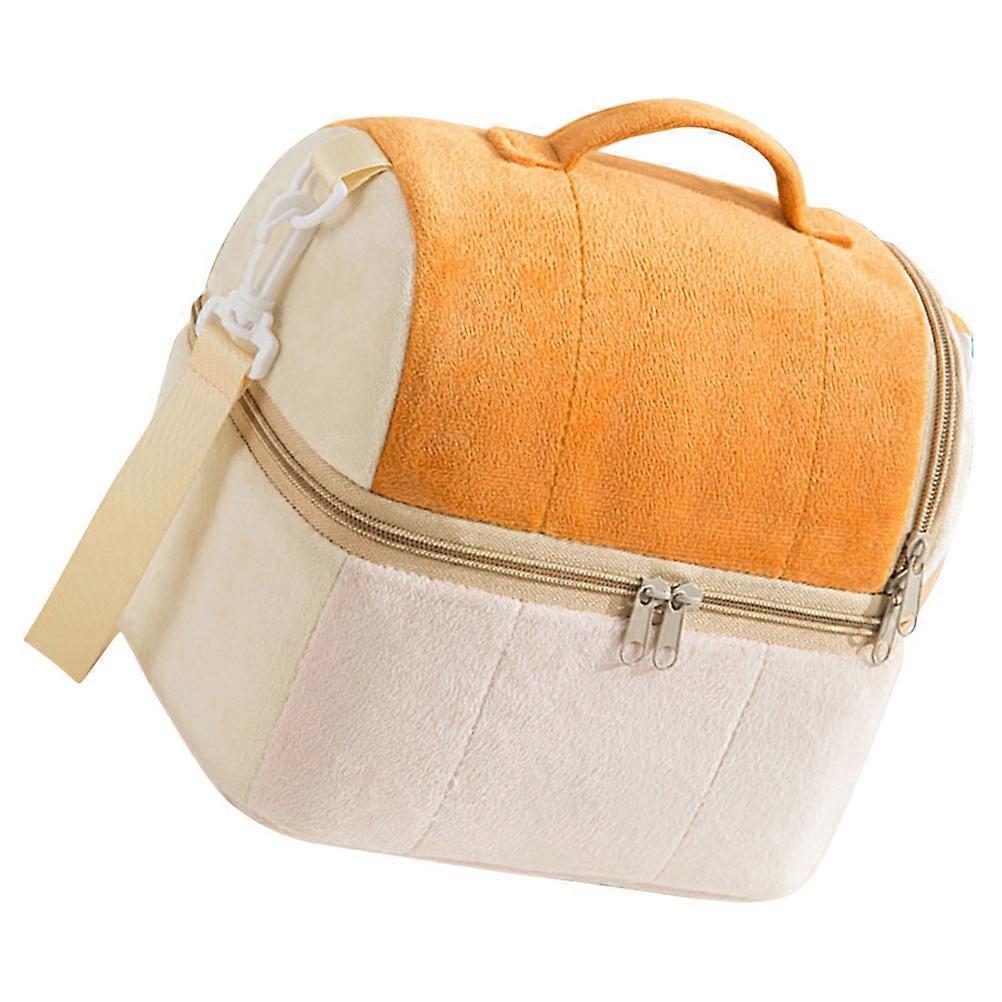 Lunch Tote Bag for Storage Use 2Pcs Orange Plush Lunch Bag Set