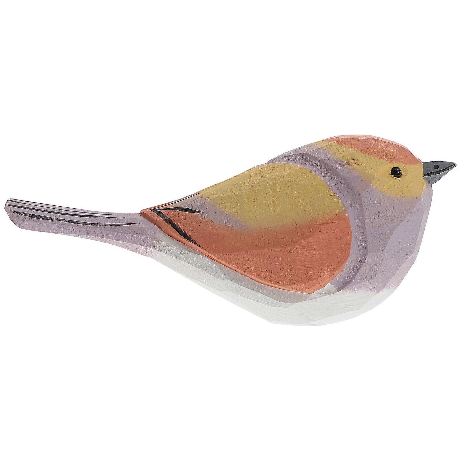 Wood Bird Statue 5Pcs Multi Color Rectangular Shape Ideal For Gift Occasions 4x11x4.5cm Decorative Use