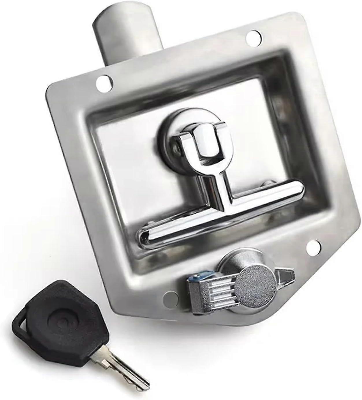 Trailer Door Latch T-Handle Lock Highly Polished Stainless