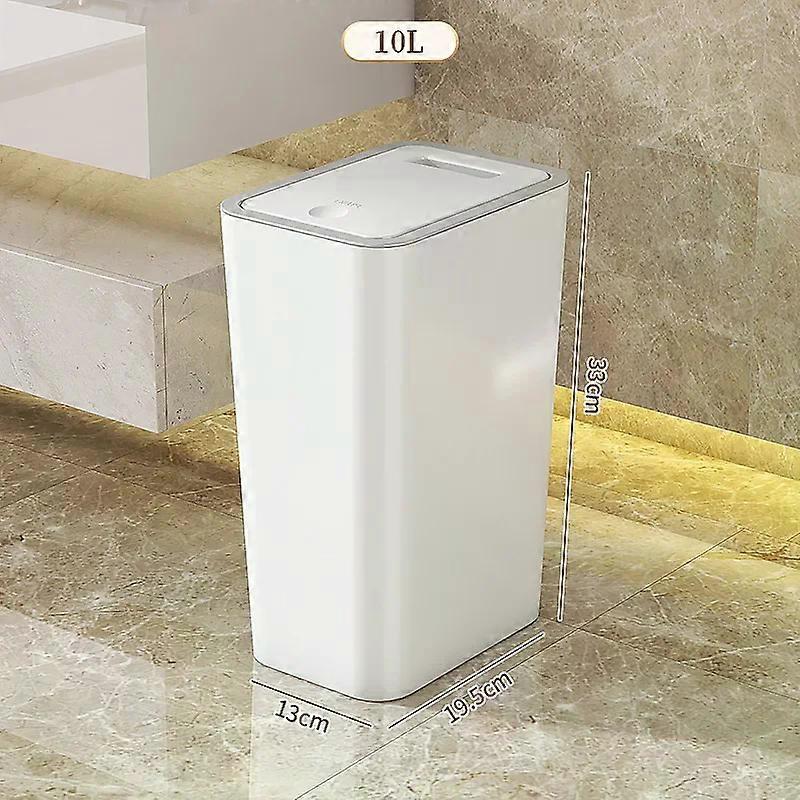 Odor Proof Trash Can with One-Touch Modern Design Durable Plastic Bathroom Kitchen Bin Space Saving Leakproof