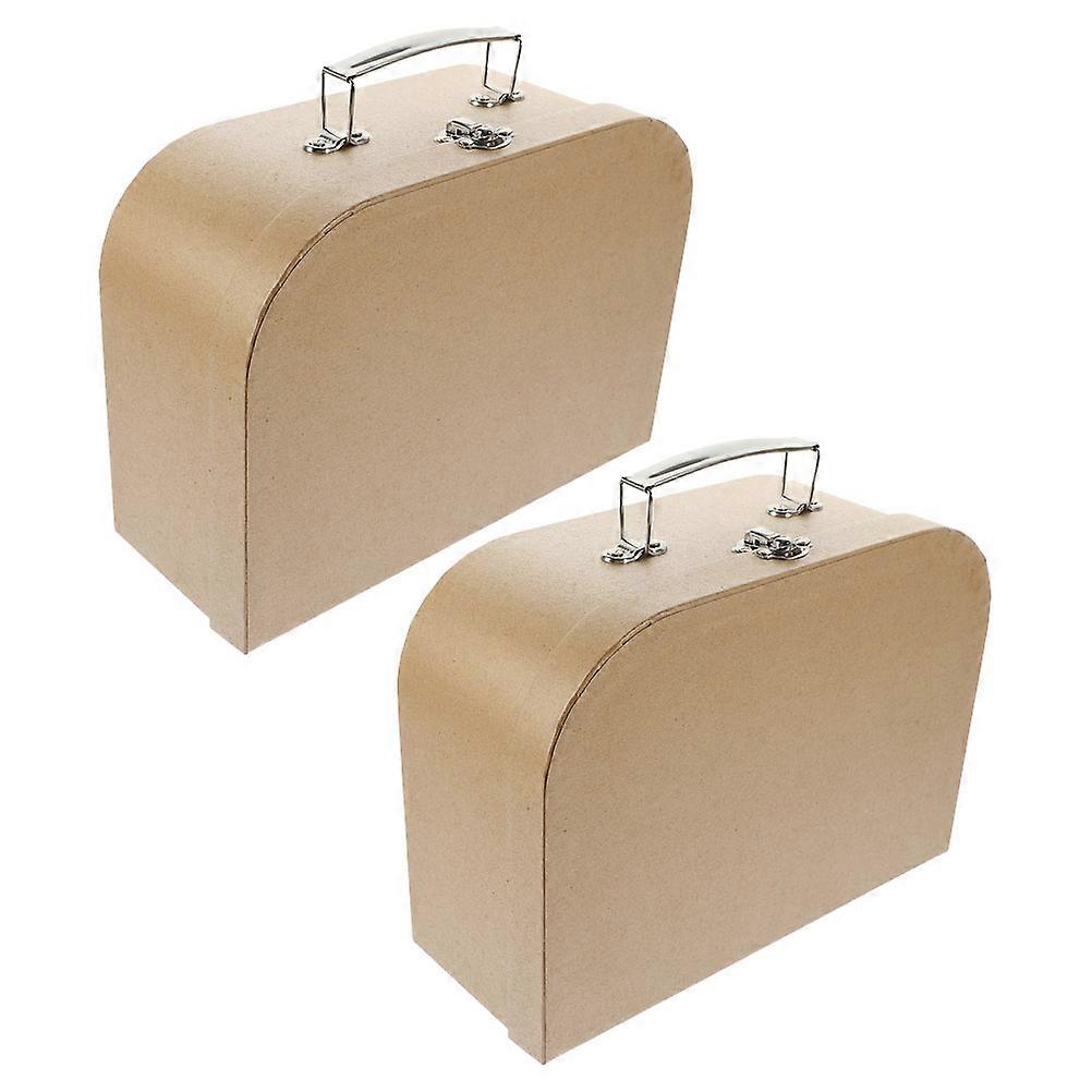 Paper Storage Case For Jewelry Gifts And Decorations Light Brown Color Simple Structure 2Pcs