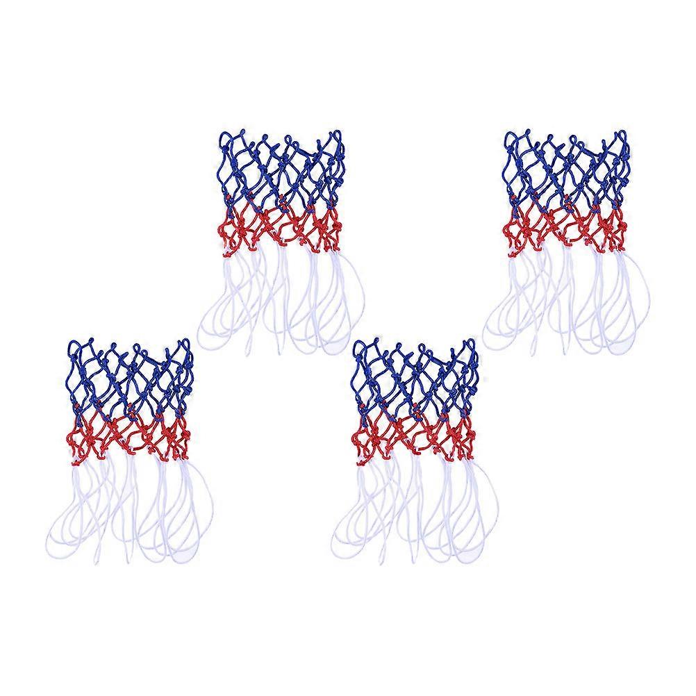 Tricolor Basketball Net Durable Nylon Nets for Court Use 4Pcs