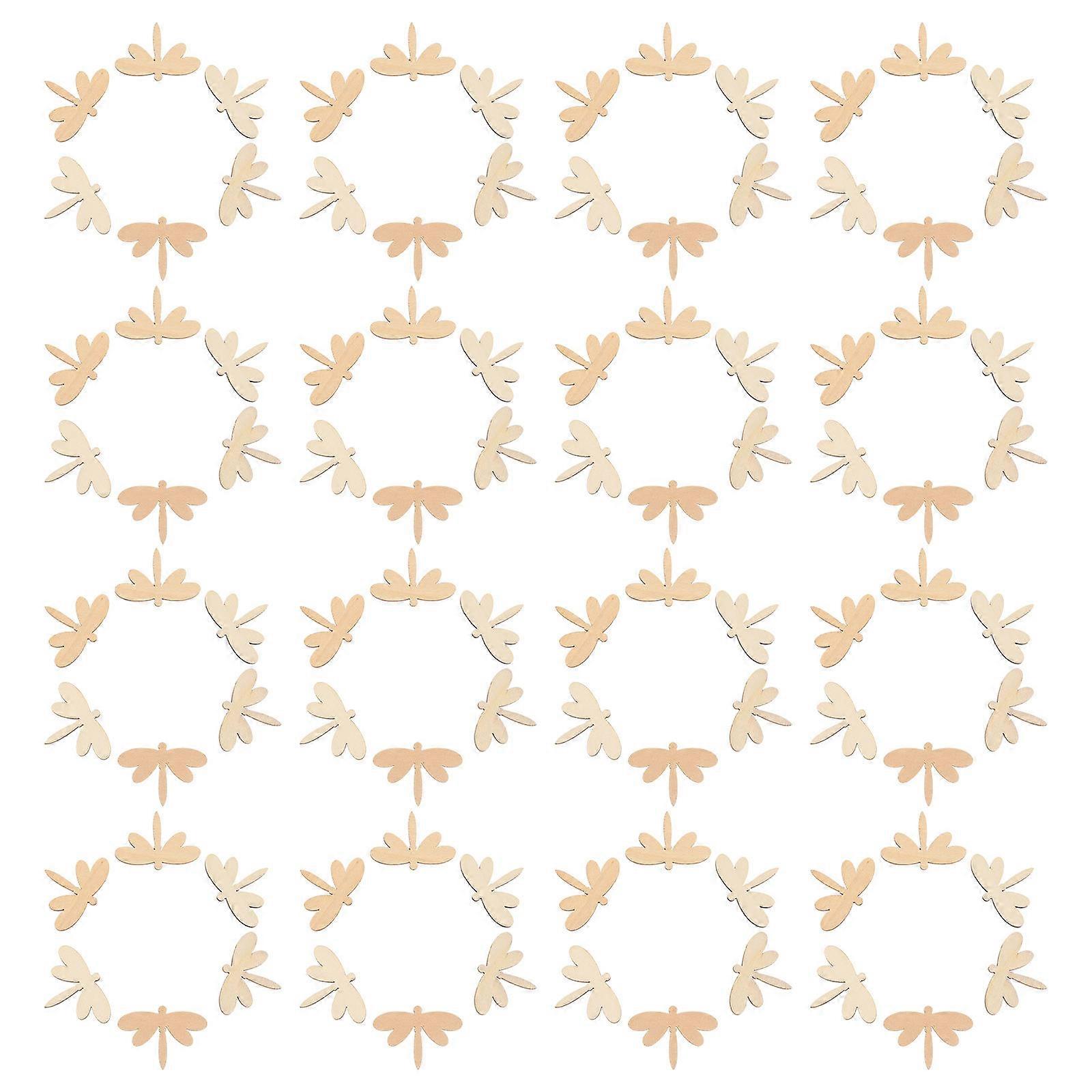 240 Pcs Dragonfly Shape Wood Slices For Children Art Class Activities 3.5X5X0.2 CM Graffiti Surface