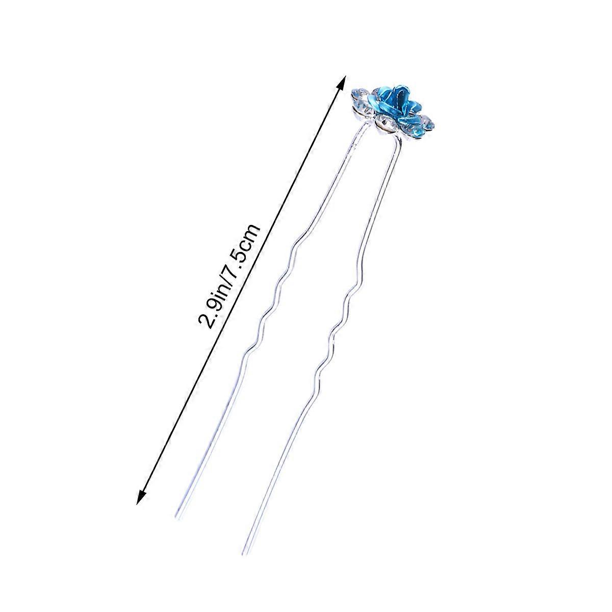 Flower Pattern Hairpin Rhinestone Decorated Bride Bridesmaid 20Pack