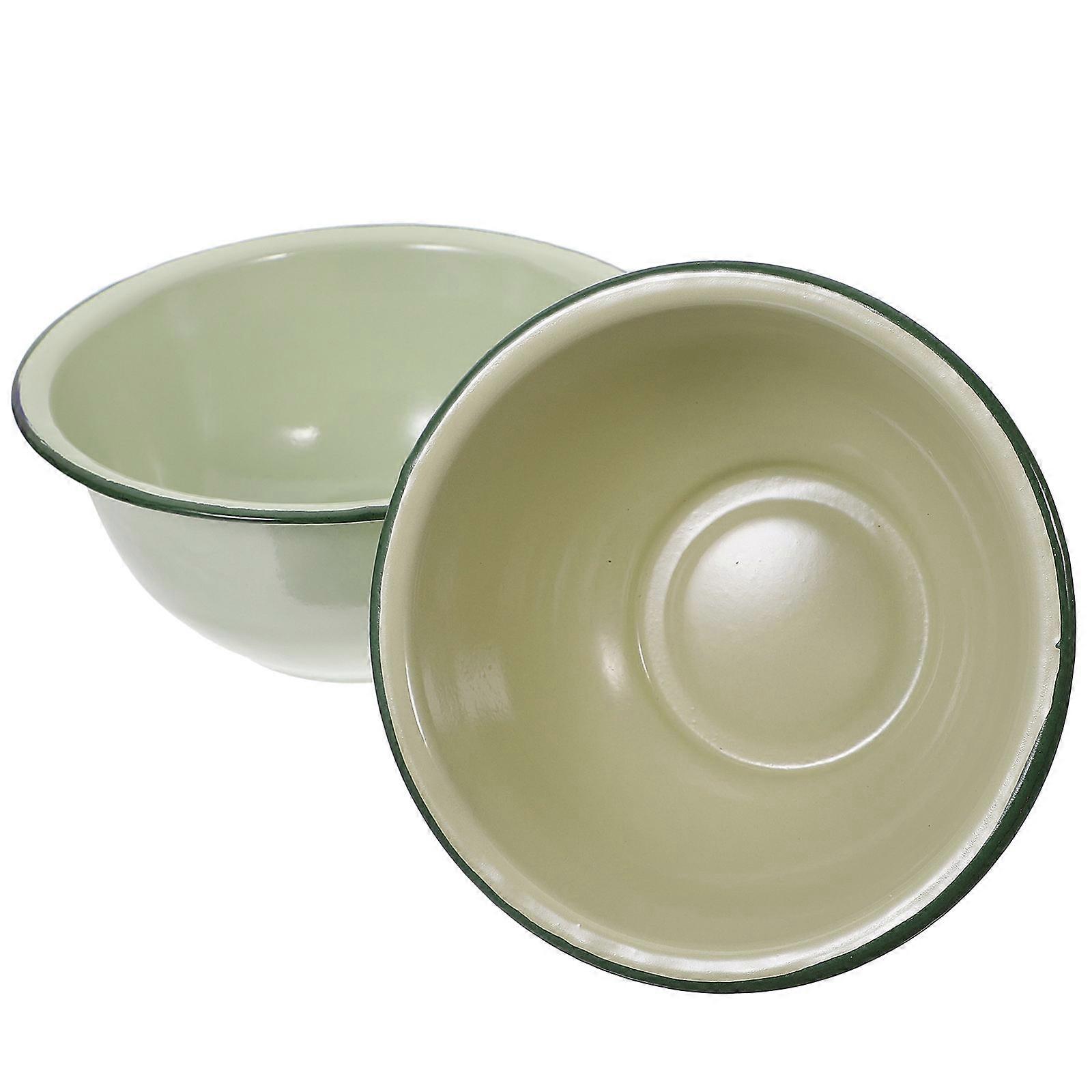 Chinese Serving Bowl Enamelware Bowls Practical And Convenient Multi Purpose 19X19X6CM 2Pcs