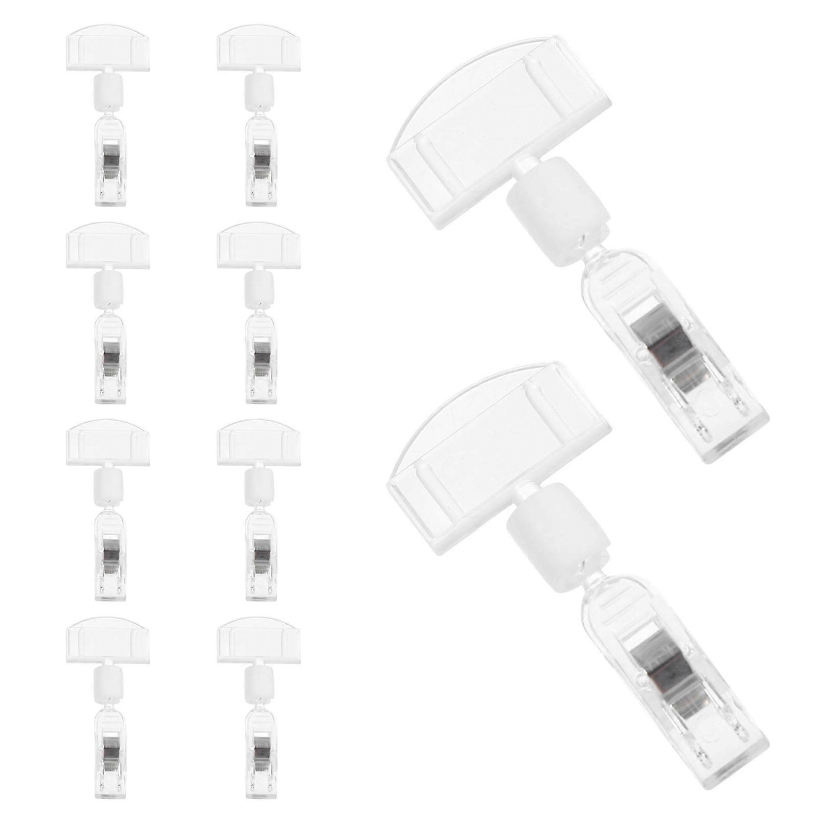 Advertising Label Rack Plastic Clip for Organization 60Pcs Transparent