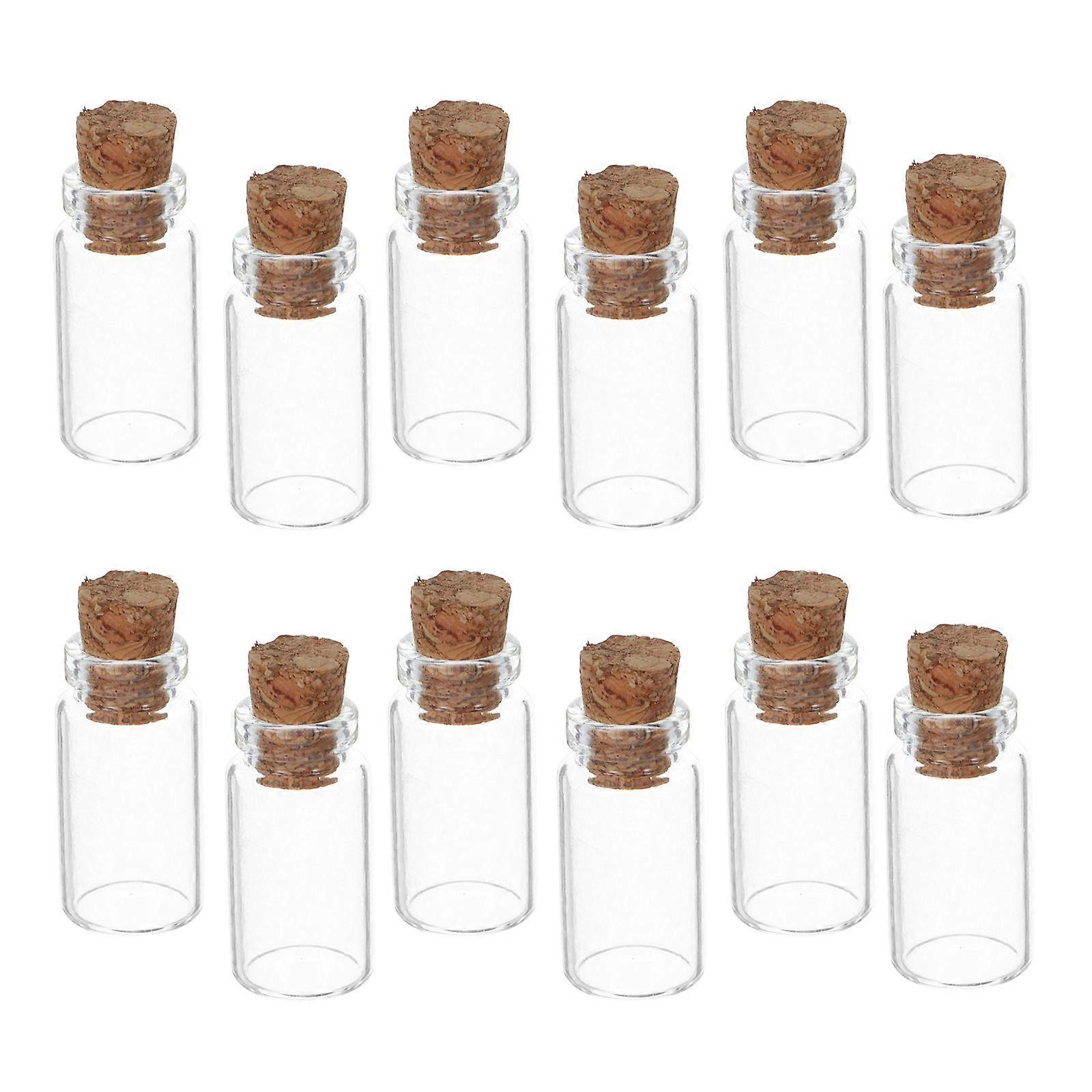 Mini Cork Bottles for Storage Use 24Pcs Glass Vials Transparent Jars