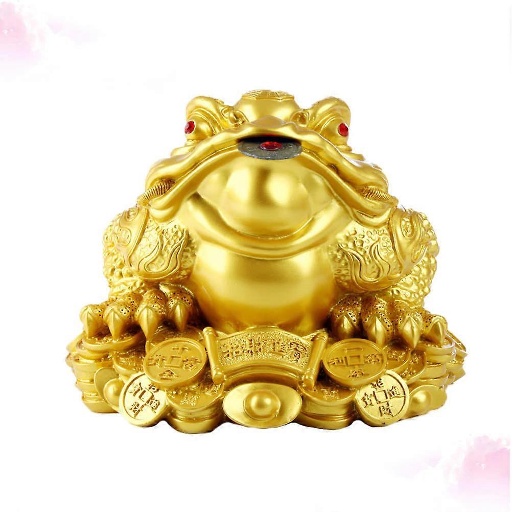 Chinese Toad Resin Figurines for Feng Shui Wealth 3Pcs Golden Set