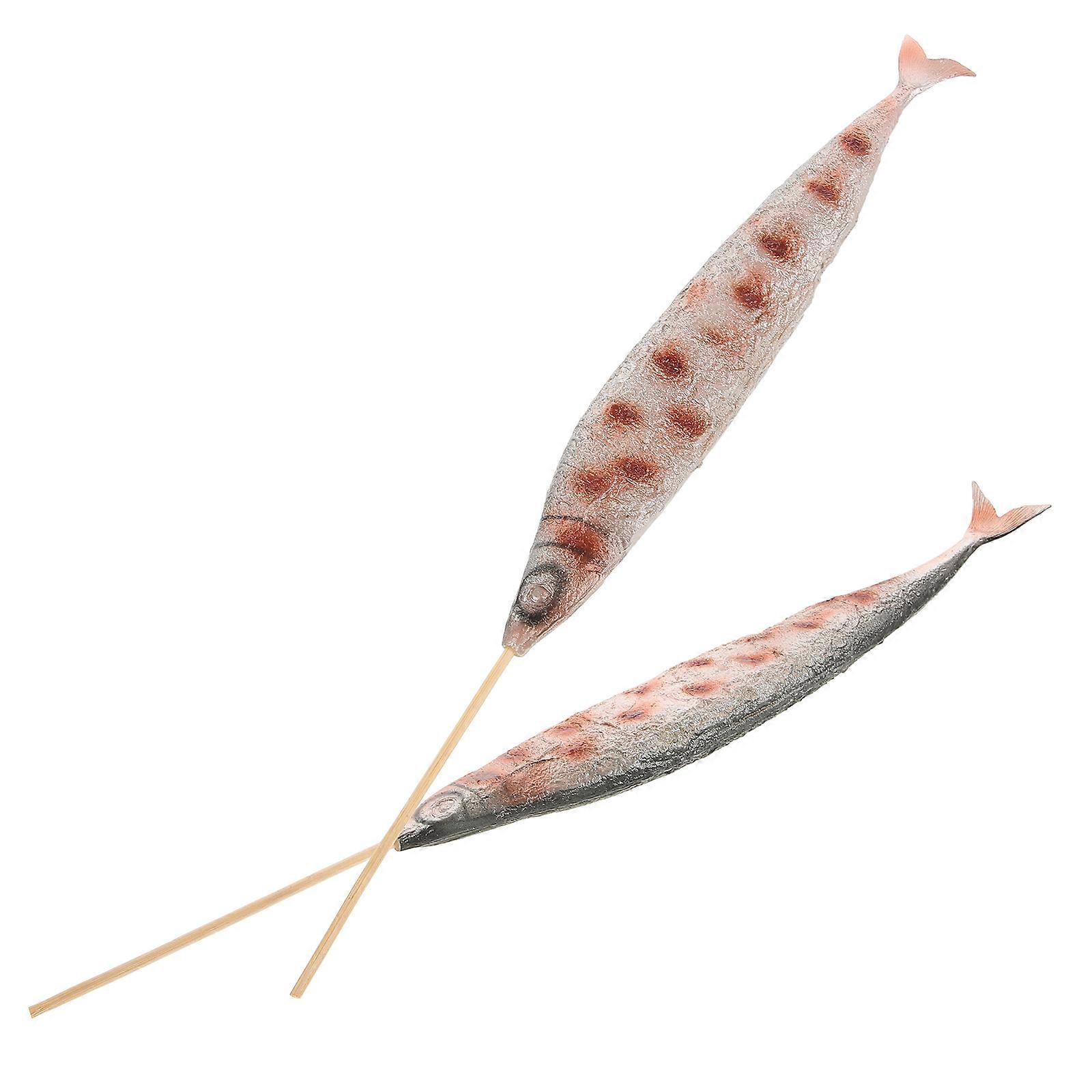 Realistic Roast Fish Artificial Grill Model for Playing 6Pcs