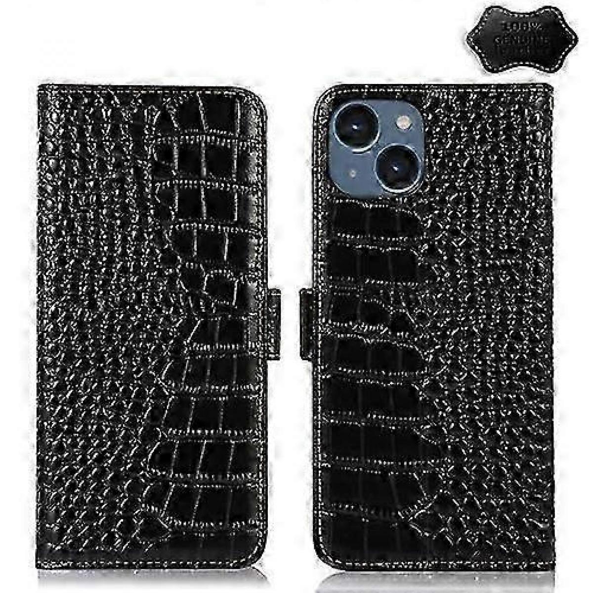 For iPhone 15 Crocodile Top Layer Cowhide Leather Mobile Phone Case