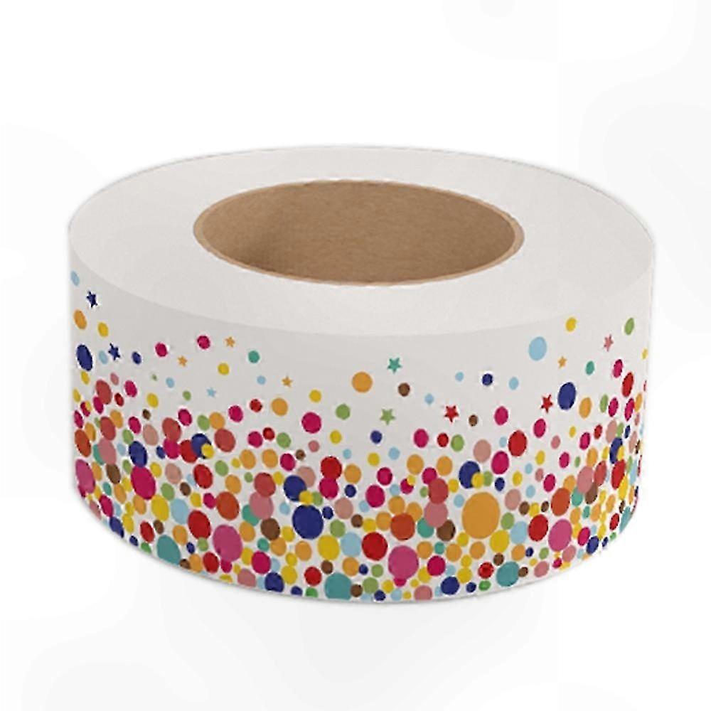 65.6FT Scalloped Edge Border for Bulletin Board Decor, Classroom Confetti Theme Trim