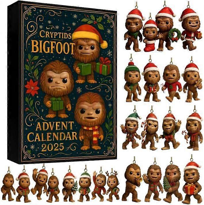 Bigfoot Edition Advent Calendar 2025 Unique Sasquatch Ornaments, Advent Calendar, Bigfoot