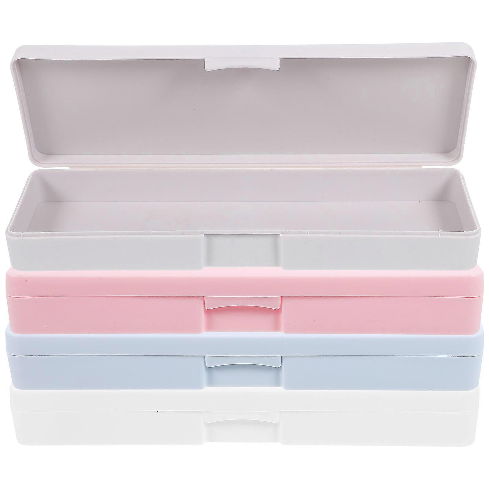 Assorted Color Pencil Box for Storage 12Pcs Reusable Plastic Case