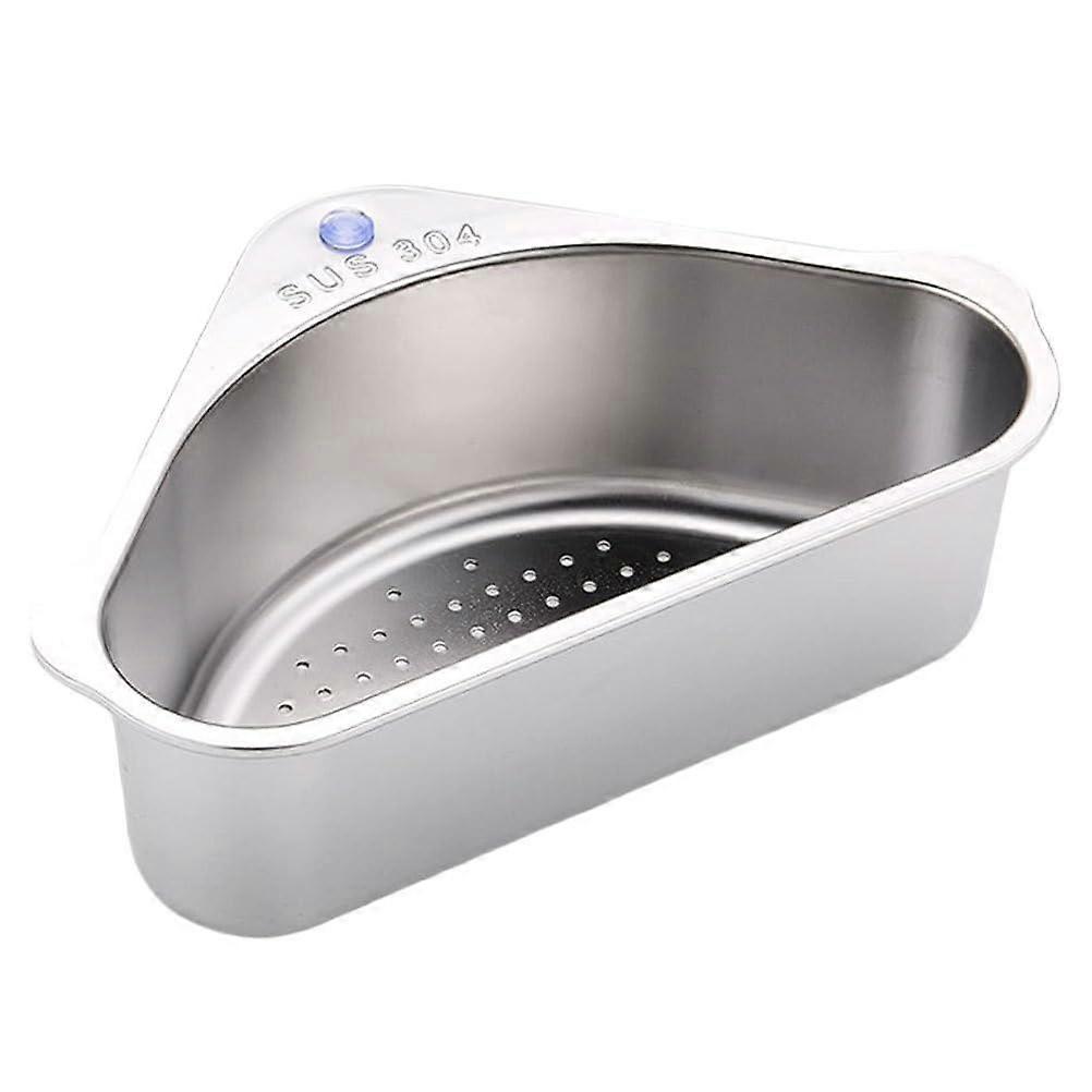 Stainless Steel Sink Rack With Drain Basket And Triangle Sink Brush Kitchen Organizer For Standard Sinks