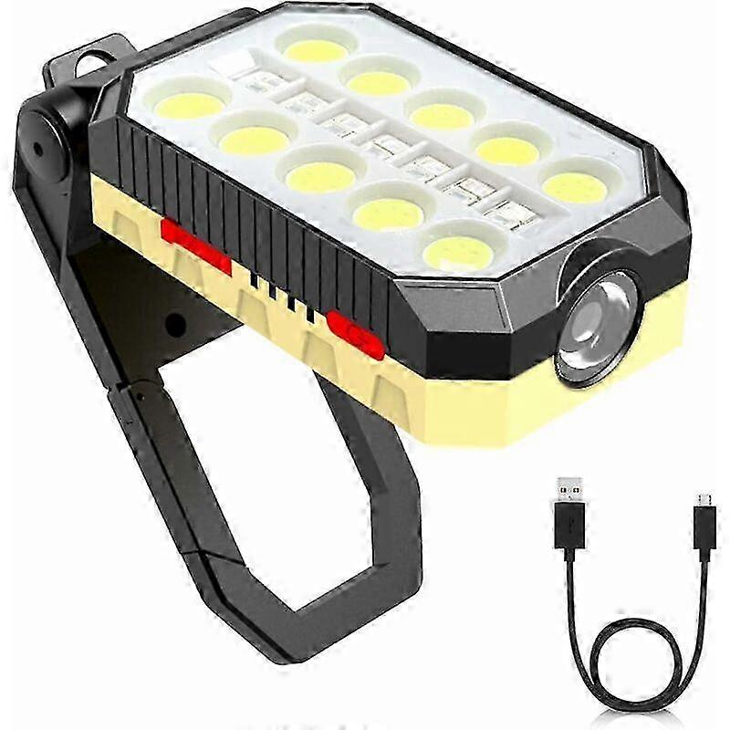 25-26 Portable LED Spotlight 1500 Lumens 4800mAh Rechargeable LED Lantern 30W Lantern 4 Lighting Modes Work Light with Magnetic Base and Hook