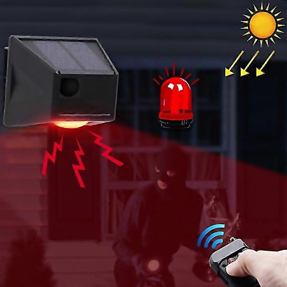 For N911f 129db Wireless Remote Control Solar Human Body Induction Sound Light Alarm