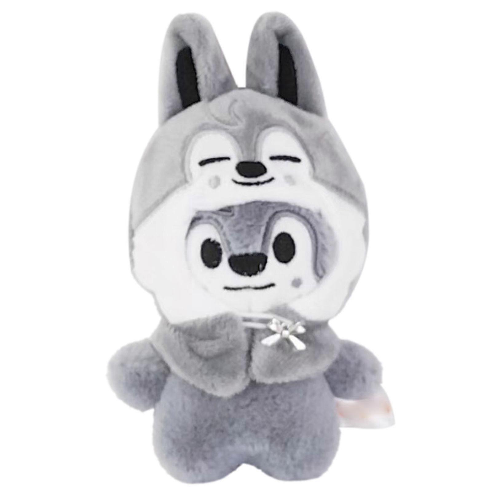 10cm Plush Skzoo Doll with Cloak, Keychain Plush Stray Kids Collectible Dolls for Fans