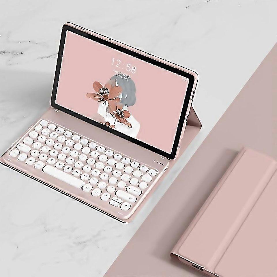 For Ymlx106 Round Key Detachable Bluetooth Tablet Keyboard Leather Case Without Mouse