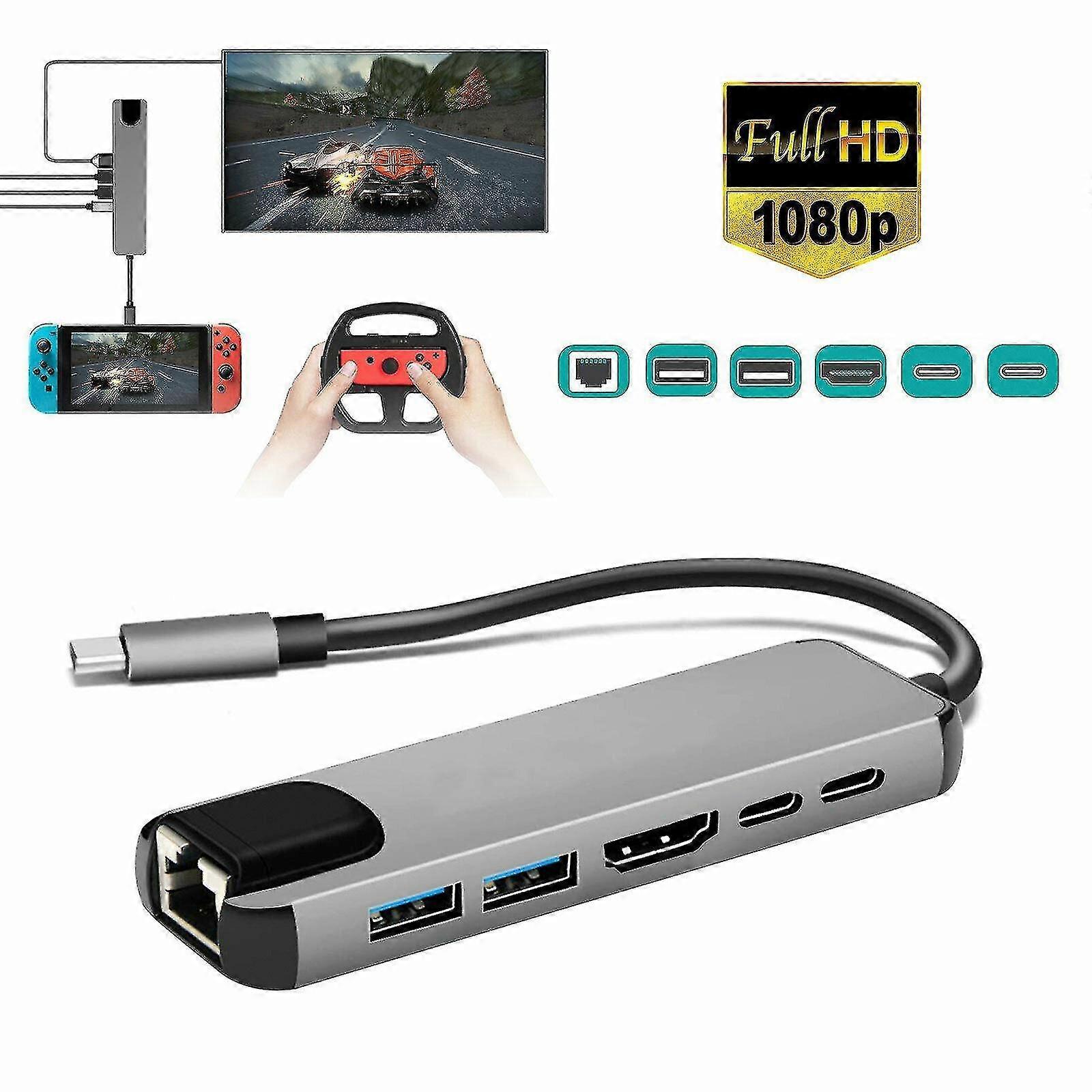 Usb 3.0 Type-c To 4k Hdmi Pd Ethernet Rj45 Hub Adapter