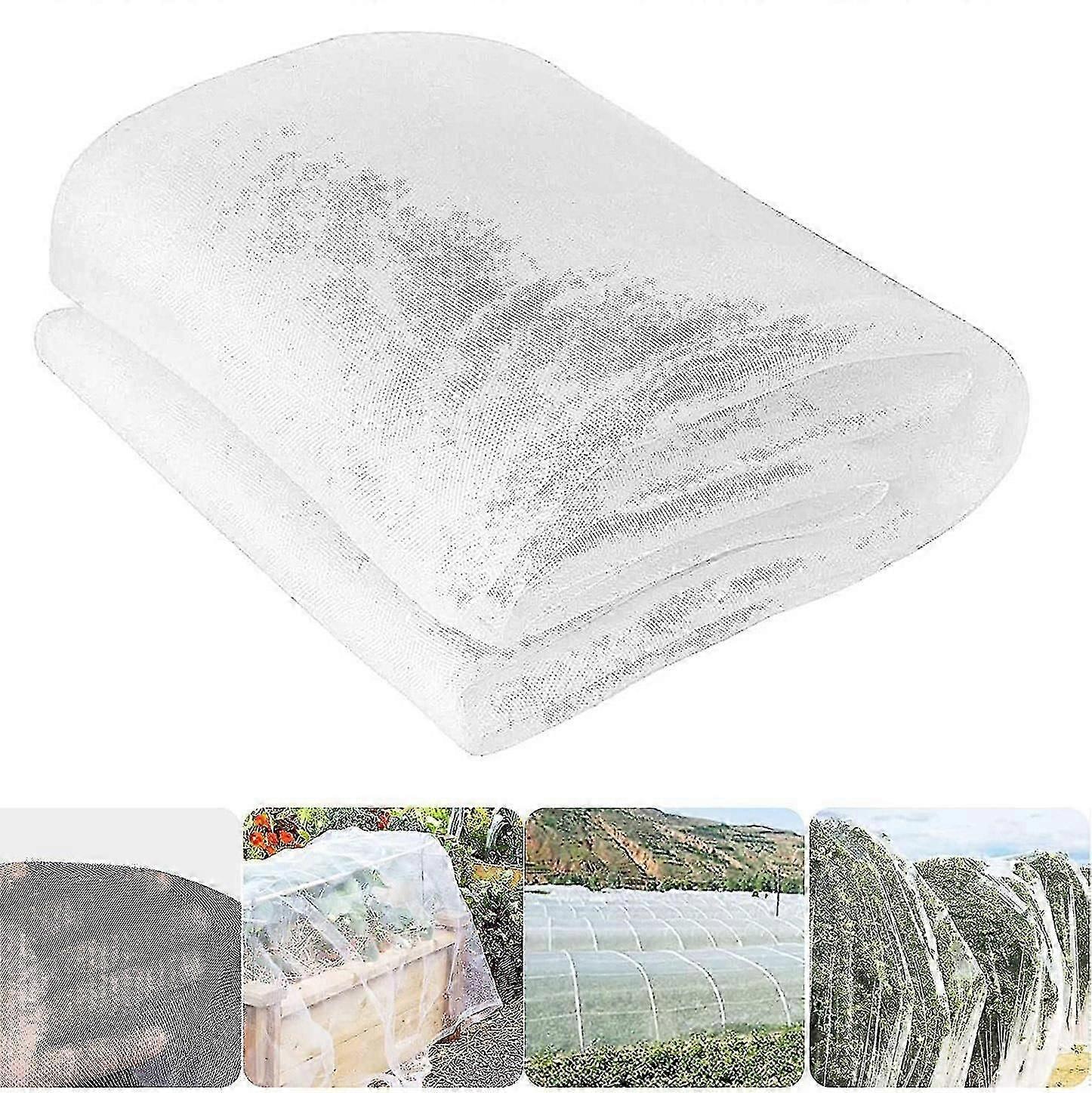 White Anti-Insect Netting Plant Protection Netting Insect Protection Netting Pest Protection Net Garden Vegetable Orchard 60 Mesh 2.5 x 6m